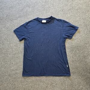 Peter Werth Shirt Mens Size Medium Blue Short Sleeve Crew Neck Classic Casual